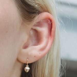 Brandy Melville Gold Heart Charm Earrings
